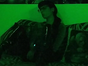 Gorgeous goth domina smoking in mysterious green light pt2 HD